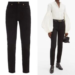 Khaite Vanessa High-Rise Slim-Leg Jeans In Black